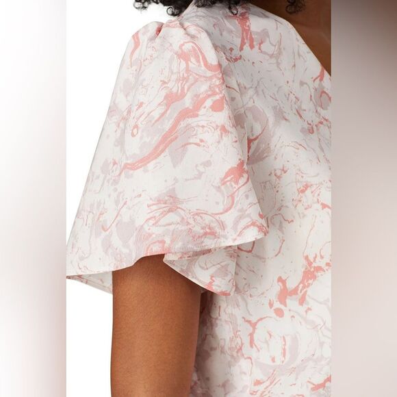 Astr Pink Flutter Sleeve Blouse with Notched Collar Size Small Womens - Picture 6 of 14